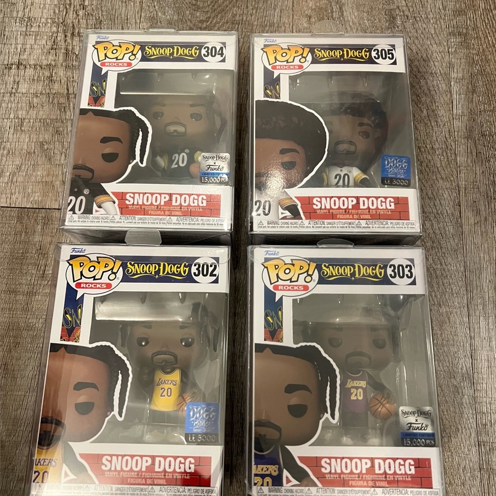 Funko Pop x Tha Dogg House Snoop Dogg Limited Edition Lakers N Steelers Full Set